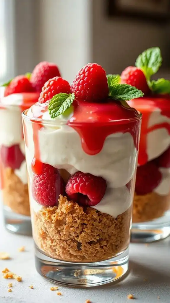 raspberry ricotta cheesecake parfaits