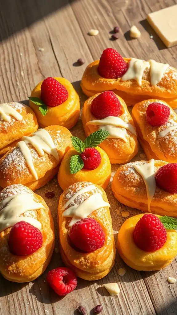 raspberry white chocolate choux