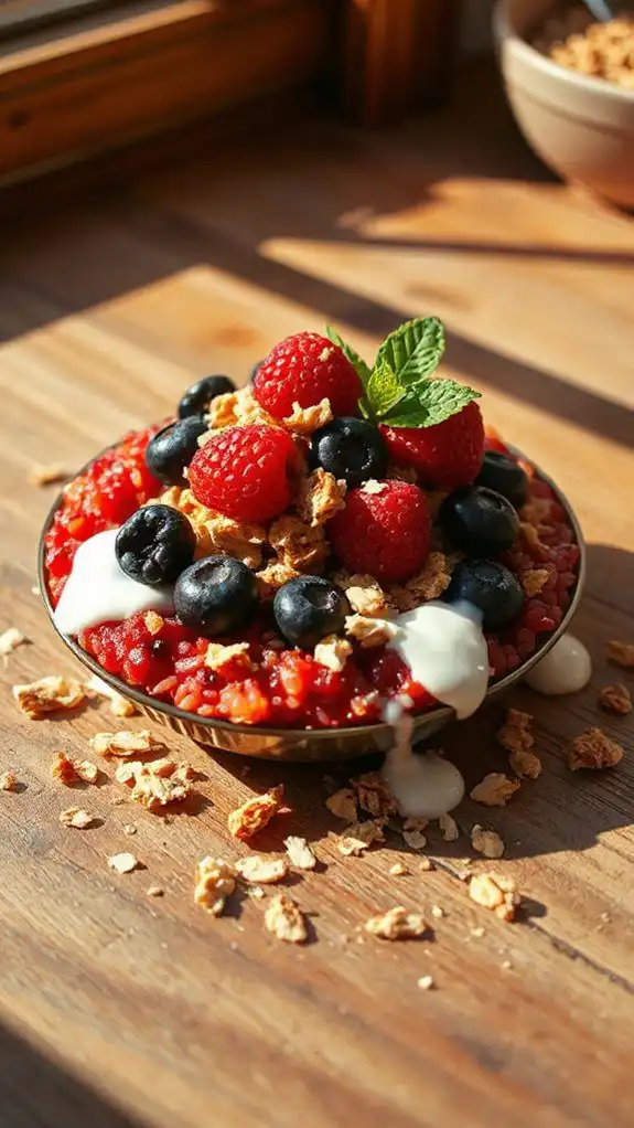 red rice berry crisp dessert