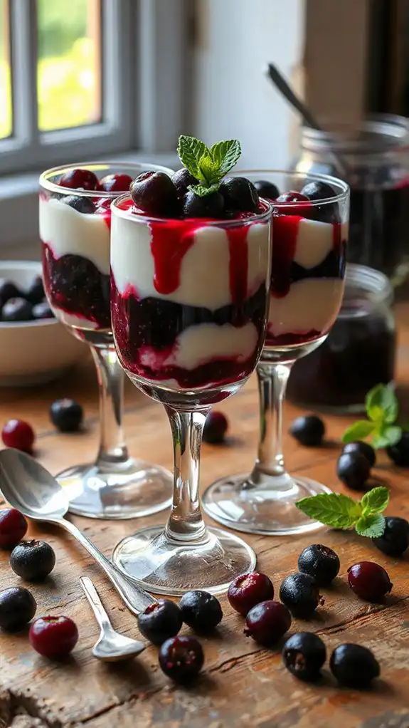 refreshing blackcurrant yogurt parfait