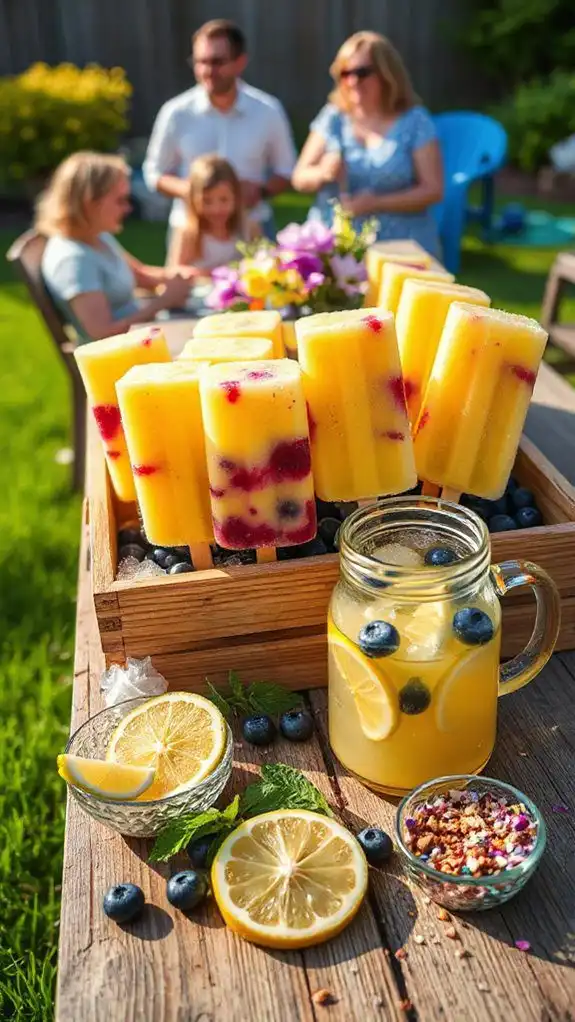refreshing blueberry lemonade popsicles