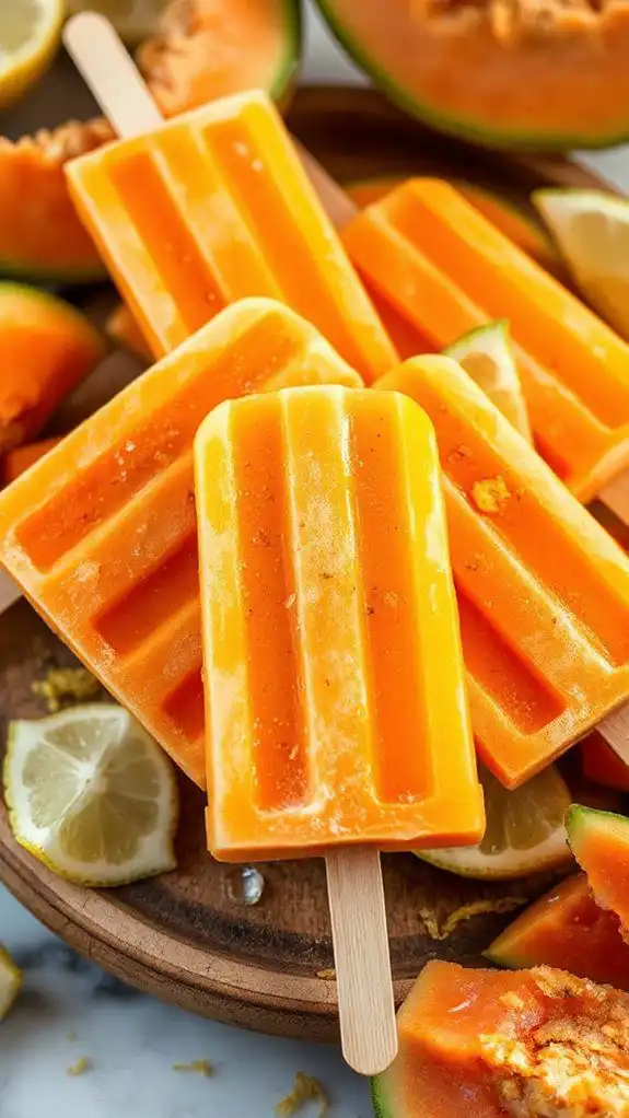refreshing cantaloupe fruit popsicles