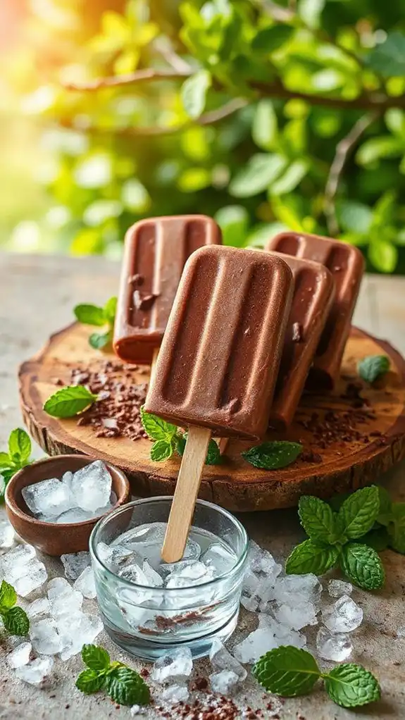 refreshing chocolate mint pops