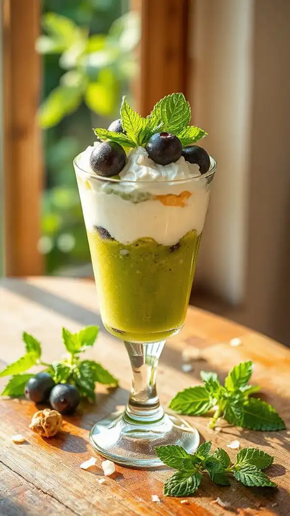 refreshing dessert with gooseberries