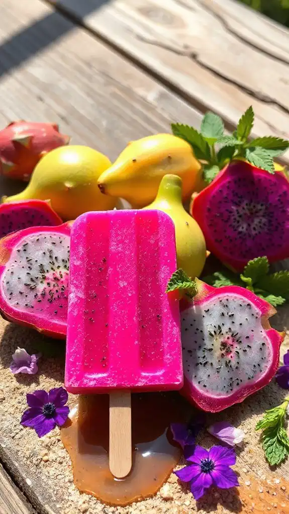 refreshing dragon fruit popsicles