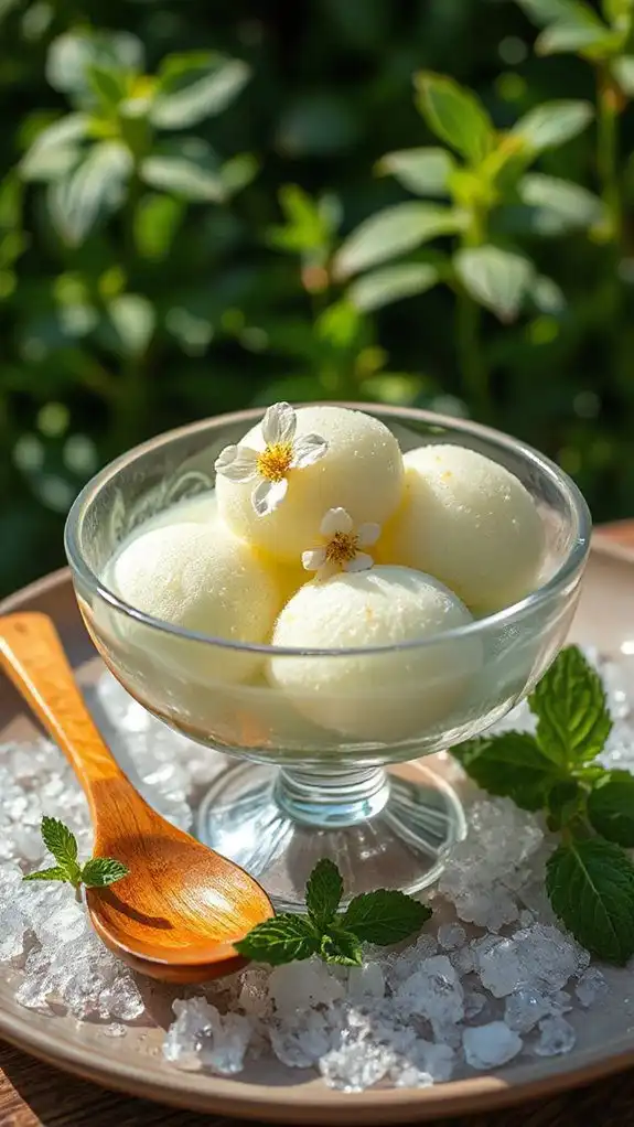 refreshing elderflower gooseberry sorbet