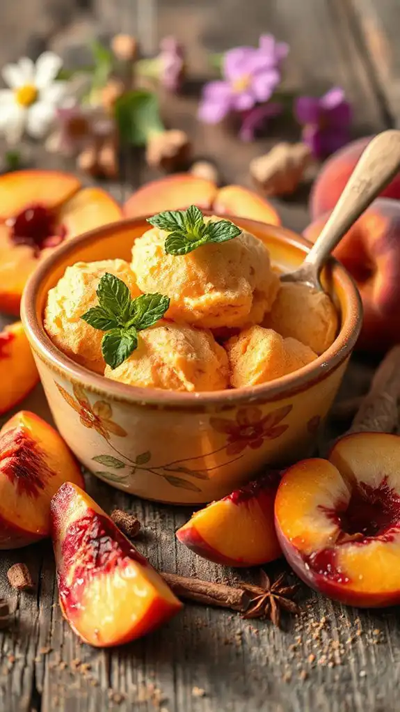 refreshing ginger peach sorbet