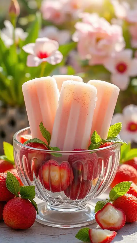 refreshing lychee ice pops