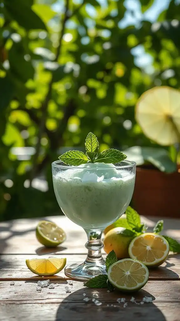 refreshing mint mojito sorbet