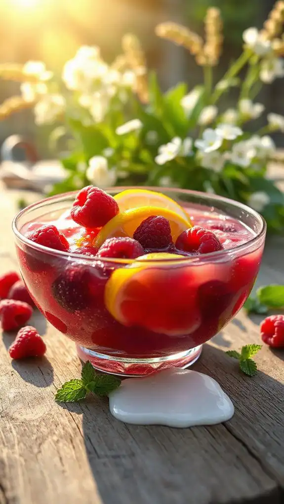 refreshing raspberry lemonade sorbet