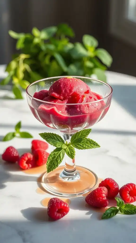 refreshing raspberry lime sorbet