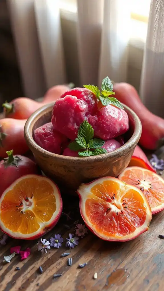 refreshing summer fruit sorbet