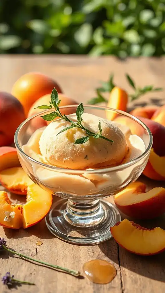 refreshing summer peach sorbet