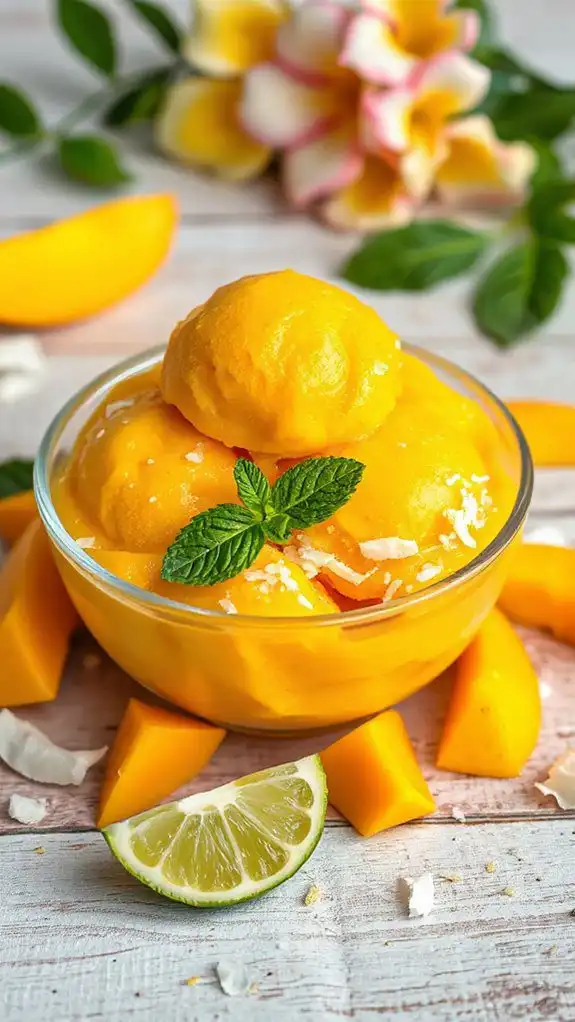 refreshing vegan mango sorbet