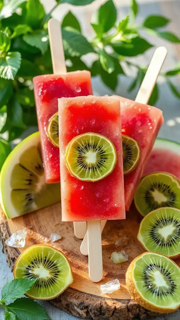refreshing watermelon kiwi popsicles