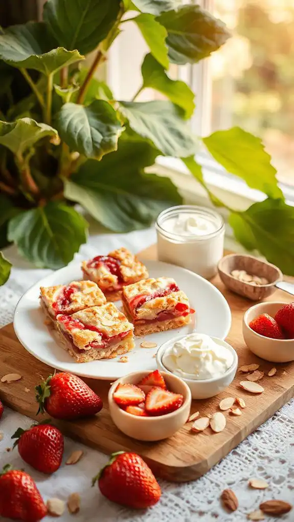 rhubarb almond dessert bars