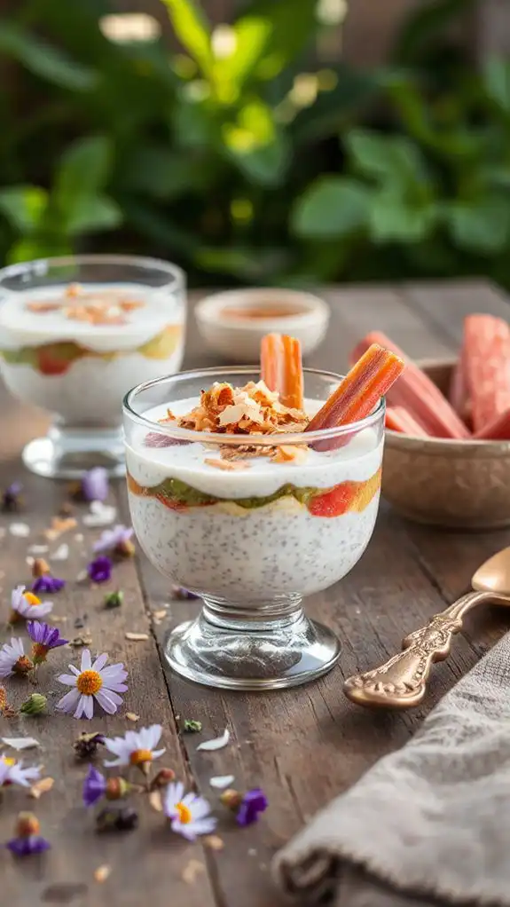 rhubarb coconut chia pudding