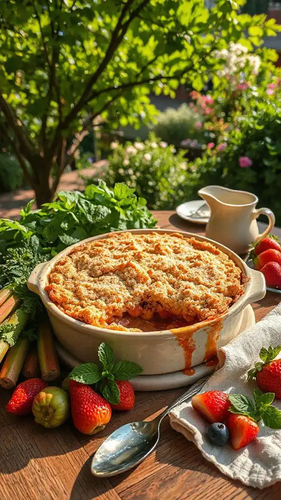 rhubarb ginger crumble delight
