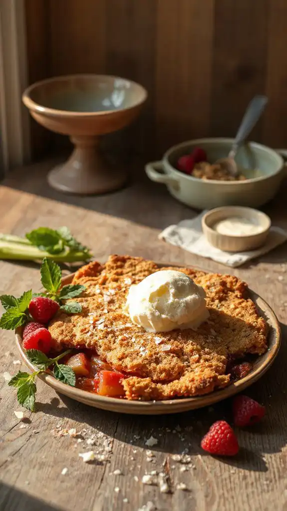 rhubarb rye crumble delight
