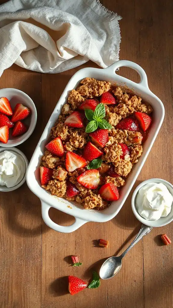 rhubarb strawberry oat crisp