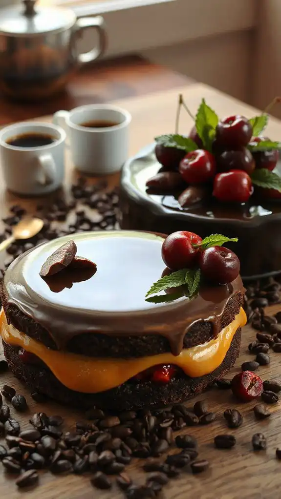 rich espresso cherry cake
