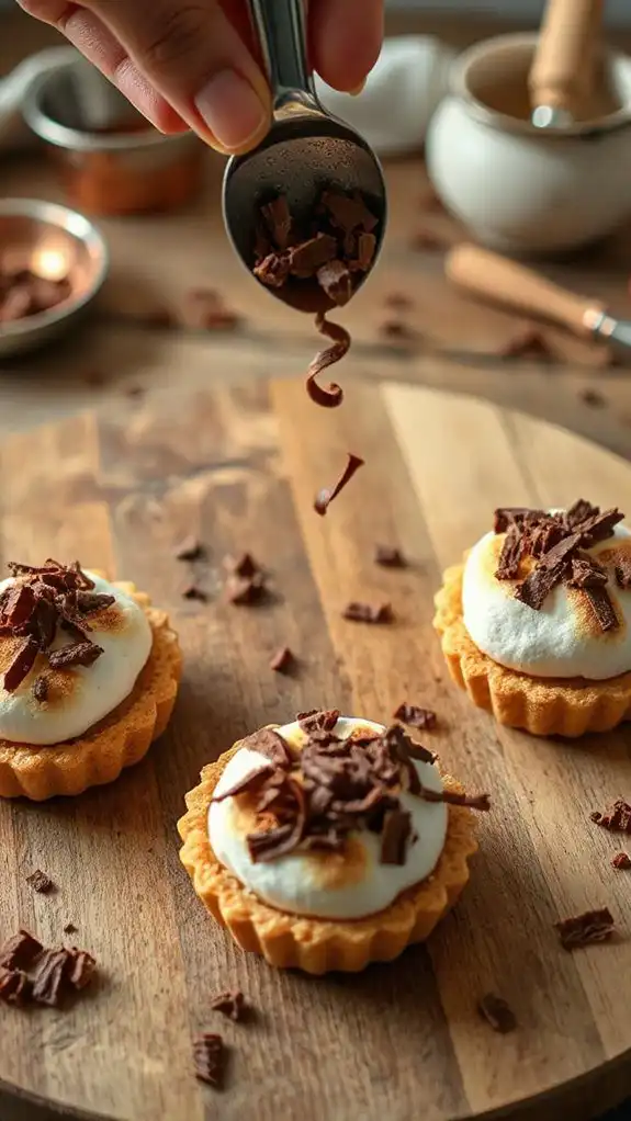 rich velvety chocolate shavings