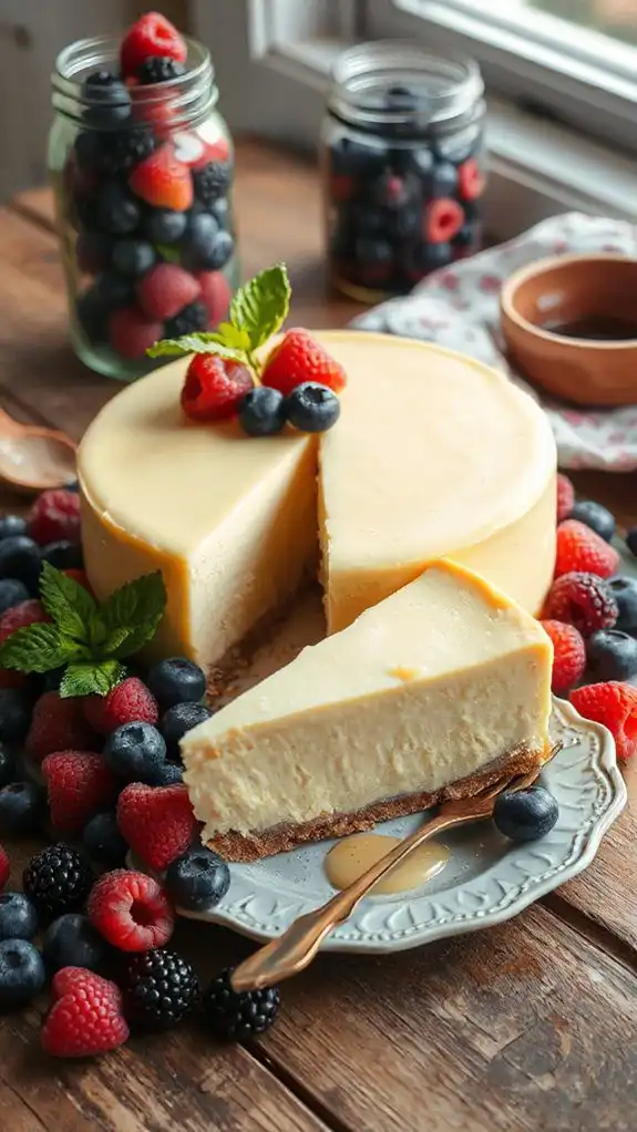 ricotta cheesecake with berries