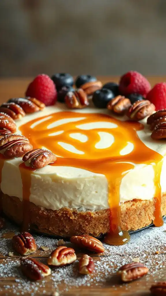 ricotta cheesecake with caramel