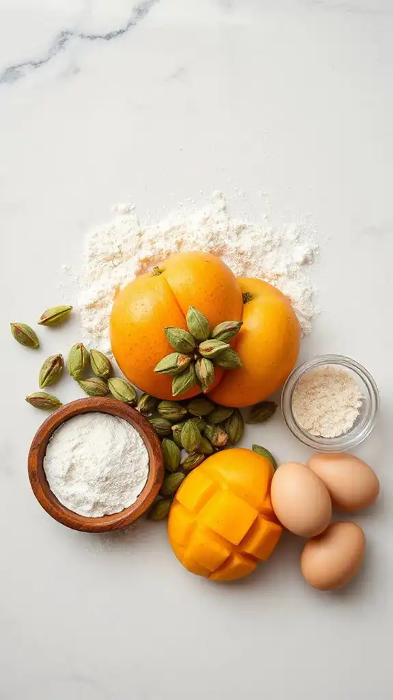 ripe mangoes and cardamom