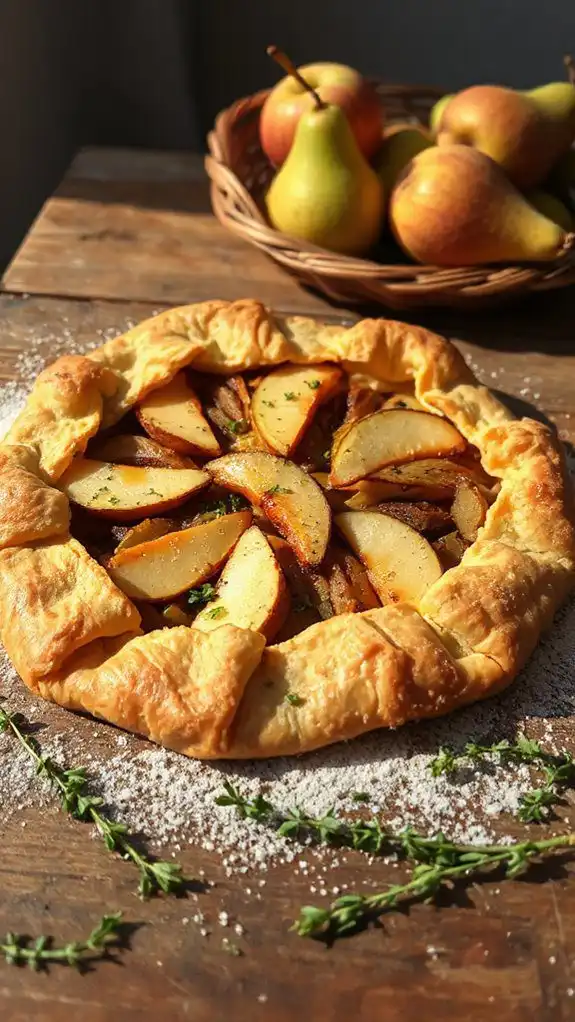 roasted artichoke pear galette