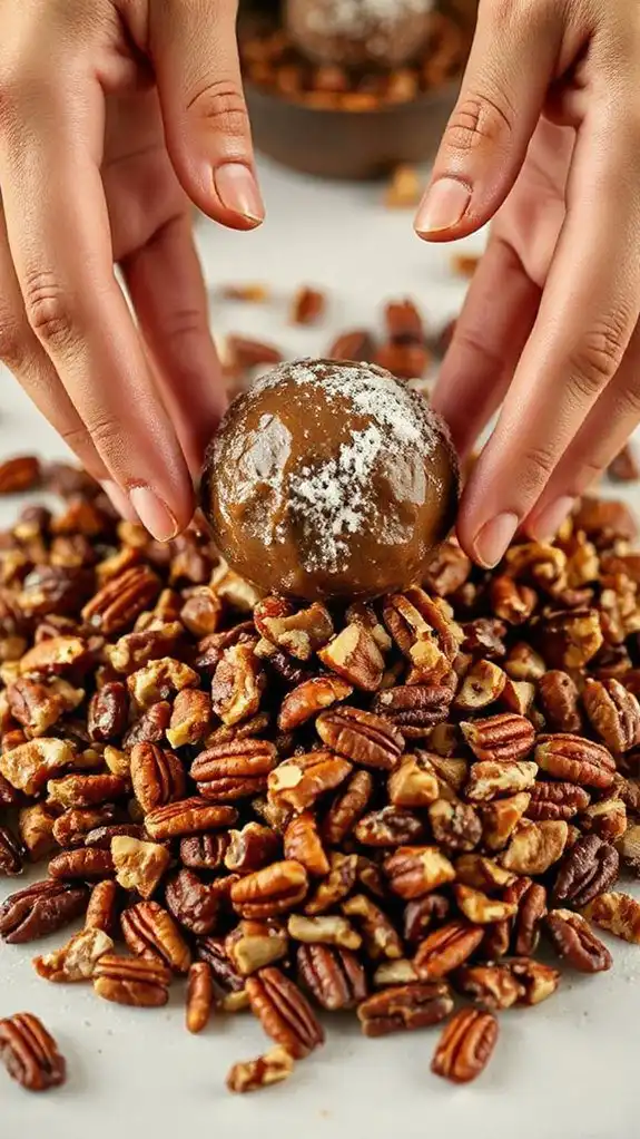 roll in chopped nuts