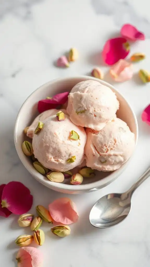 rose pistachio ice cream