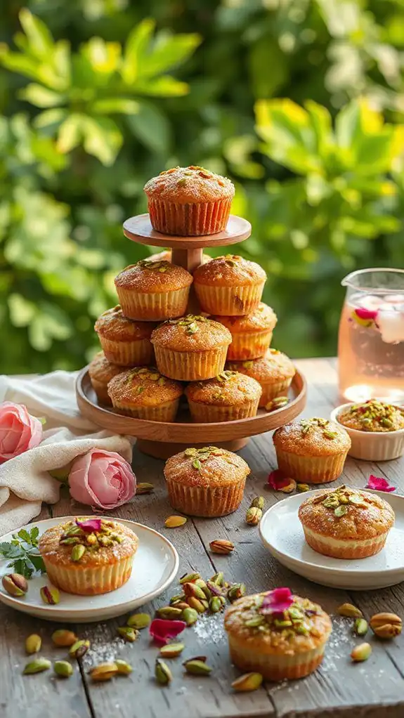 rosewater pistachio muffins delight