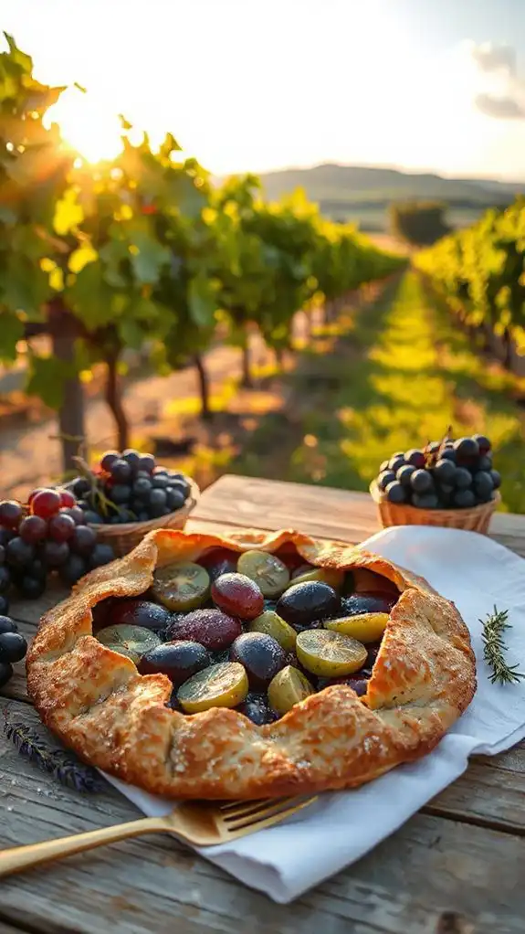 rustic grape tart dessert