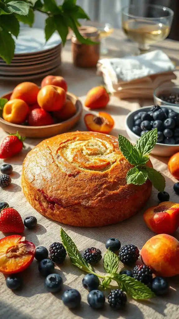 rustic rye almond cake