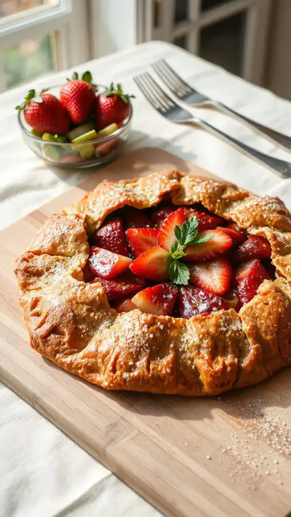 rustic strawberry rhubarb galette