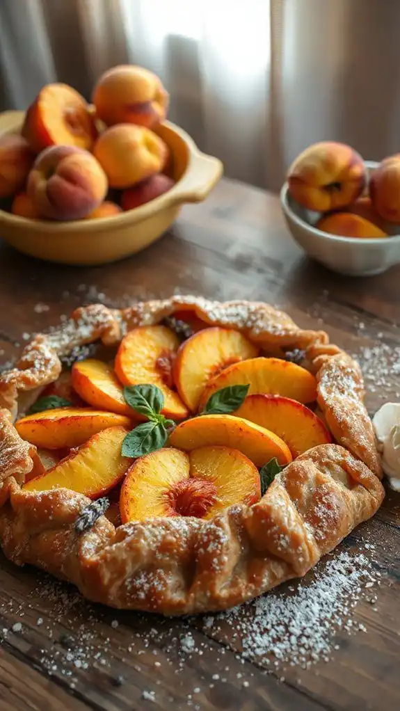 rustic summer peach tart