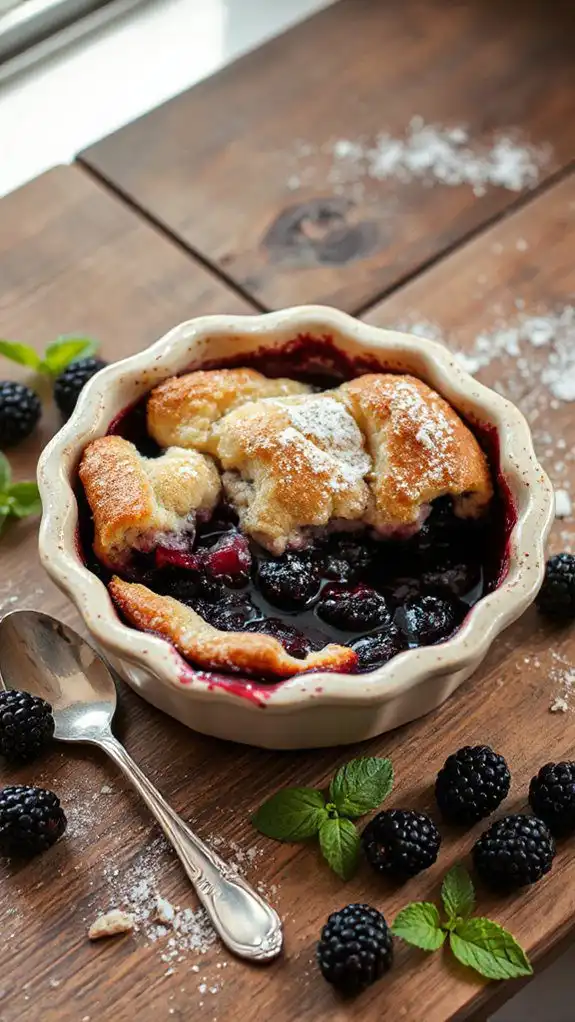 rustic tangy blackberry cobbler