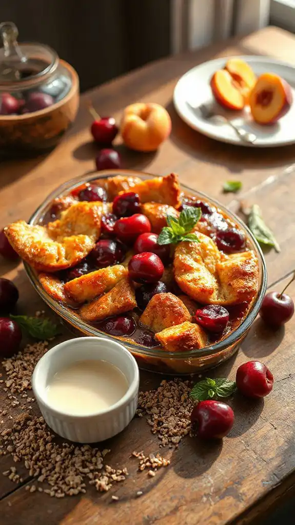 rye cherry bread pudding