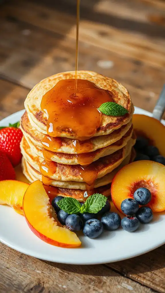 rye pancakes with fruits