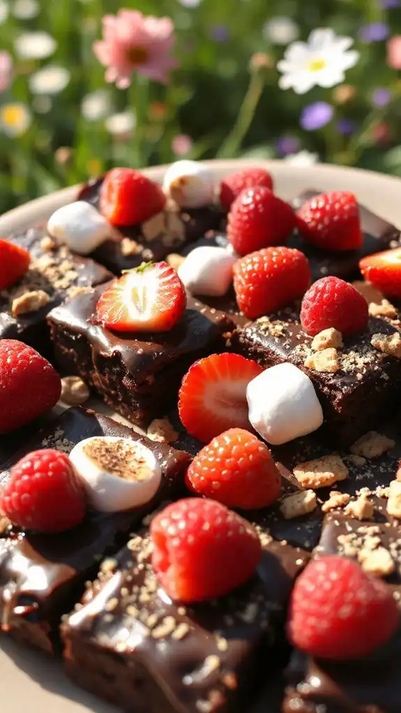 s mores brownies with berries