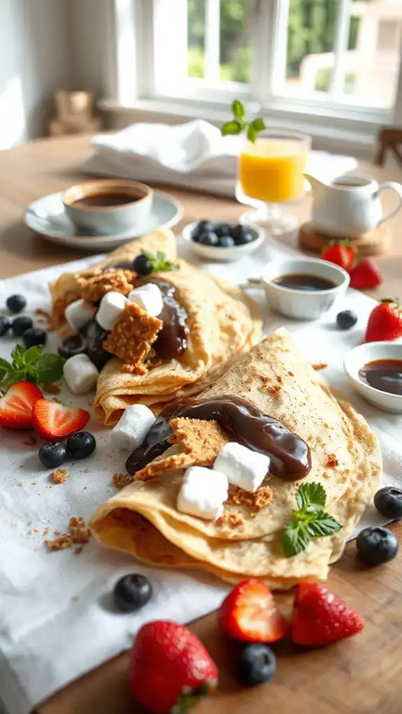 s mores flavored summer crepes