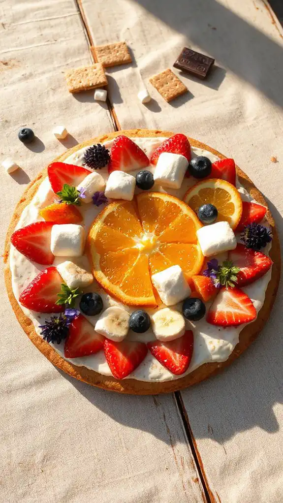 s mores fruit pizza dessert