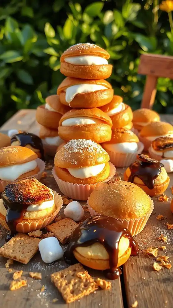 s mores inspired choux pastry treats
