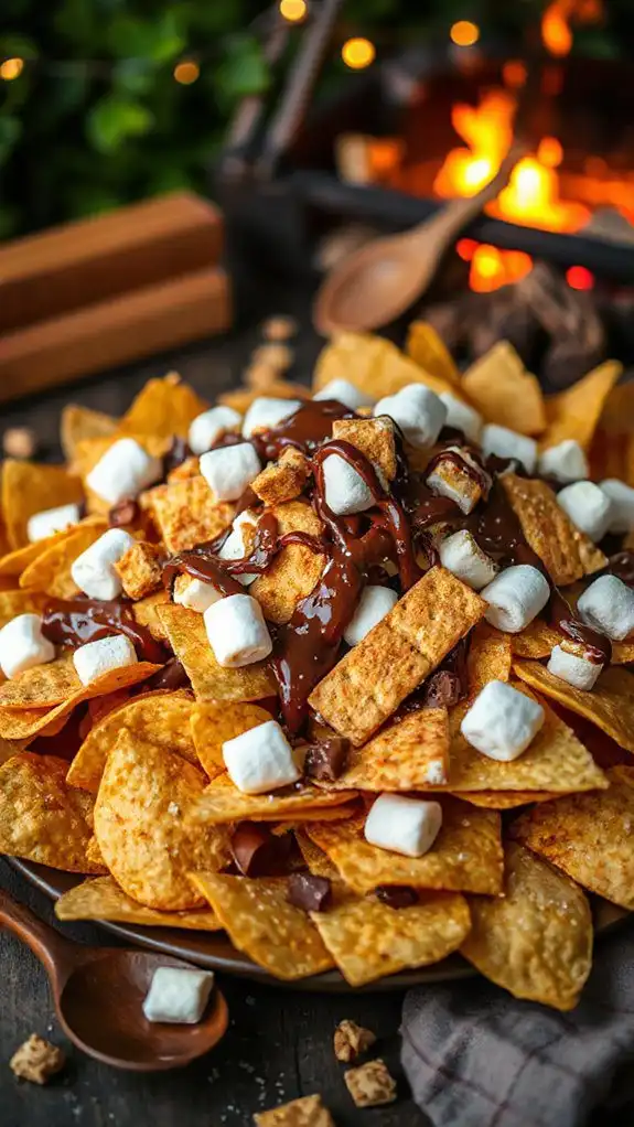 s mores nachos chocolate drizzle
