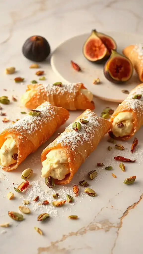 saffron infused italian cannoli