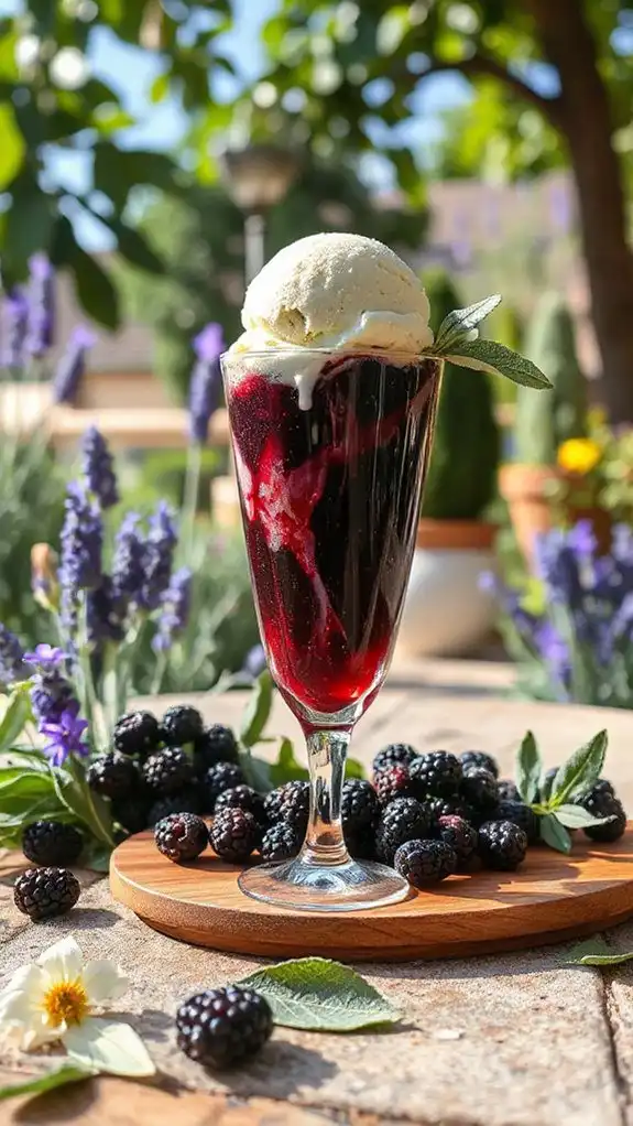 sage blackberry ice cream float