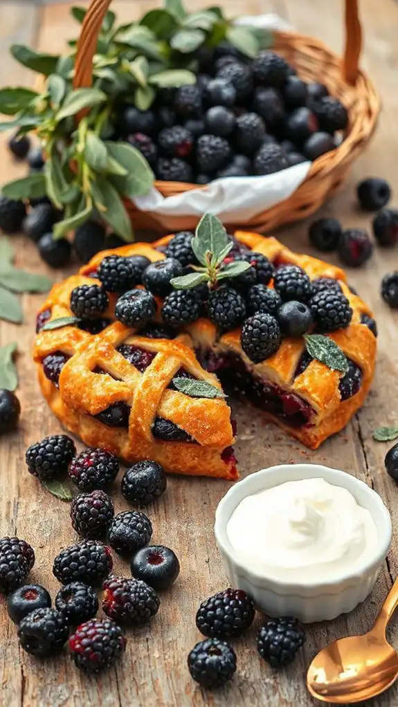 sage infused blackberry dessert tart