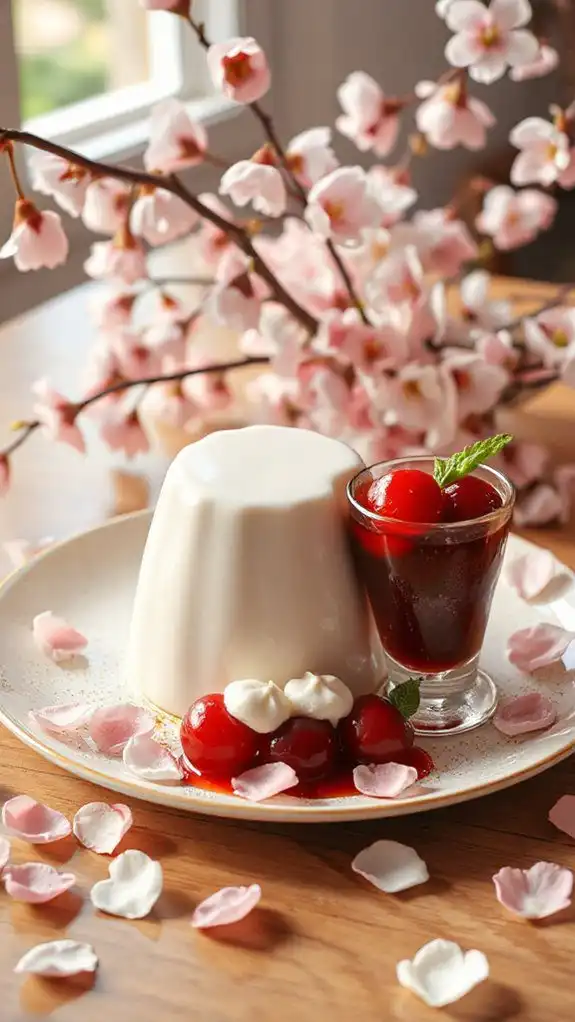 sakura infused elegant dessert