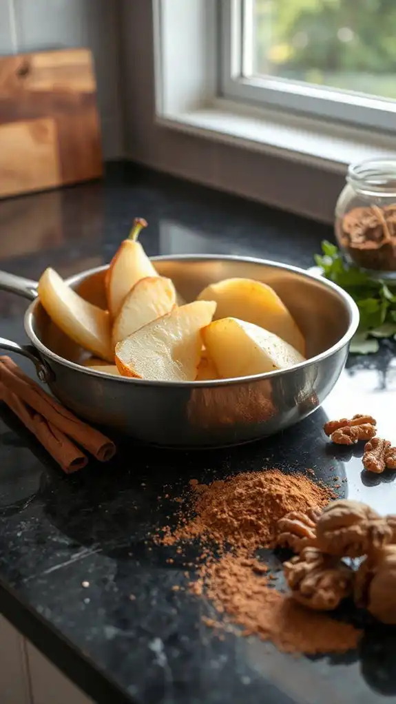 saut ed pears with cinnamon